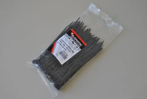 Abraçadeira de serrilha 160X4,5 Preto (100un) ELEMATIC