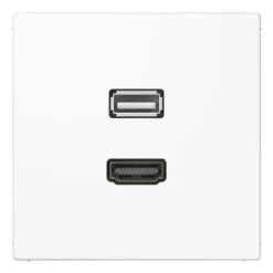 Adaptador HDMI / USB 2.0 em Termoplástico Cinzento Claro LS JUNG MALS1163LG