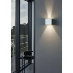 Aplique de Exterior LED com Corpo Quadrado em Alumínio Branco CALPINO EGLO 97241