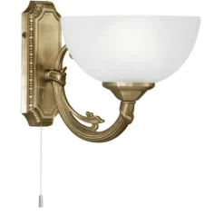 Aplique de Parede com Abajur de Vidro Branco Acetinado SAVOY EGLO 82751