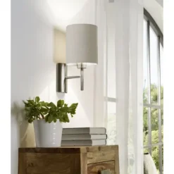 Aplique de Parede com Abajur em Tecido Cinzento PASTERI EGLO 94926