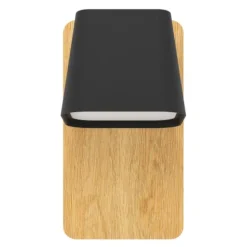 Aplique de Parede com Base Retangular em Metal Preto e Madeira RUSCIO EGLO 390009