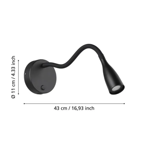 Aplique de Parede com Braço Flexível e USB OLIVANDINO EGLO 901781
