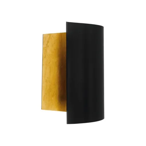 Aplique de Parede com Metal Preto e Folha de Ouro FALICETTO EGLO 98759