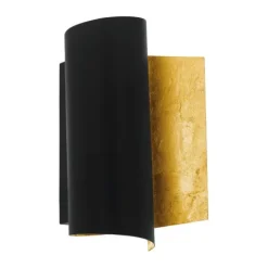 Aplique de Parede com Metal Preto e Folha de Ouro FALICETTO EGLO 98759