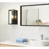 Aplique de Parede com Moldura de Metal Preto e Vidro Transparente AMEZOLA EGLO 99123