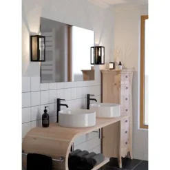 Aplique de Parede com Moldura de Metal Preto e Vidro Transparente AMEZOLA EGLO 99123