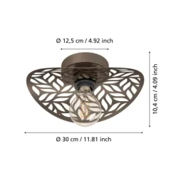 Aplique de Parede com Padrão de Folhas em Bronze SWABY EGLO 44125
