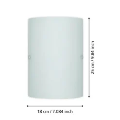 Aplique de Parede com Vidro Branco Acetinado e Níquel Mate TROY 3 EGLO 85979