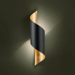 Aplique de Parede Curvo Preto e Dourado JABALOYAS EGLO 39654