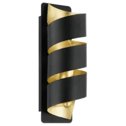 Aplique de Parede em Espiral Preto com Interior Dourado ELIZONDO EGLO 98755