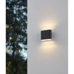 Aplique de Parede Exterior Antracite com LED e CCT GRUTTI EGLO 901025