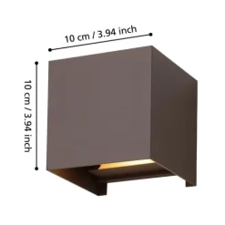 Aplique de Parede Exterior com Abas Ajustáveis Castanho Ferrugem CALPINO 3 EGLO 901066