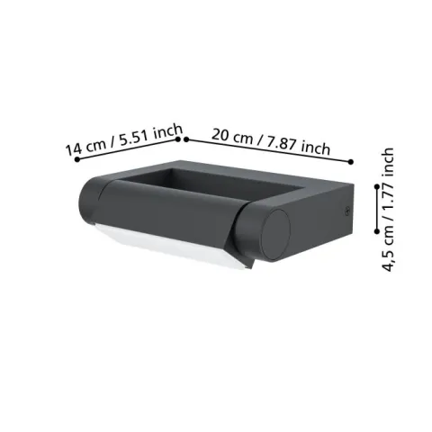 Aplique de Parede Exterior com LED e Alumínio Fundido BRIANZA EGLO 98707