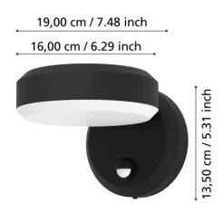 Aplique de Parede Exterior LED com Sensor FORNACI EGLO 900674