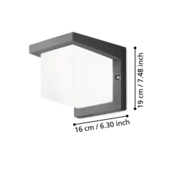 Aplique de Parede Exterior LED em Alumínio Fundido Antracite DESELLA 1 EGLO 95097