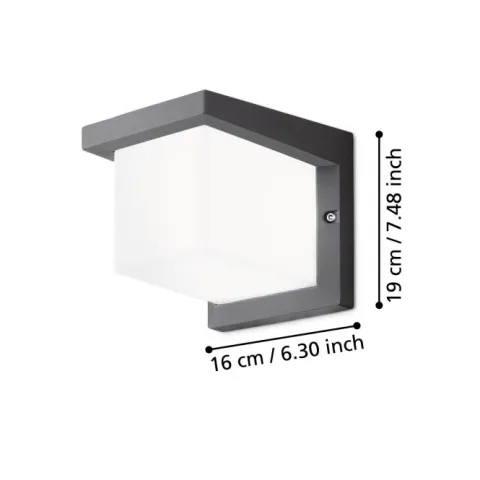 Aplique de Parede Exterior LED em Alumínio Fundido Antracite DESELLA 1 EGLO 95097