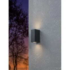 Aplique de Parede Exterior Preto com Dupla Luz GU10 JABAGA EGLO 900276