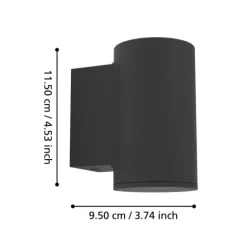 Aplique de Parede Exterior Preto IZZALINI EGLO 900995