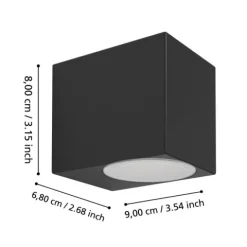 Aplique de Parede Exterior Preto com Lâmpada GU10 JABAGA EGLO 900275