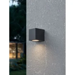 Aplique de Parede Exterior Preto com Lâmpada GU10 JABAGA EGLO 900275