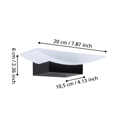 Aplique de Parede LED com Abajur Branco METRASS EGLO 98888