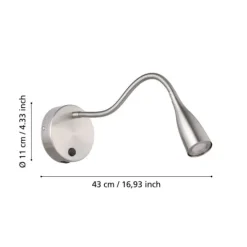 Aplique de Parede LED com Braço Flexível e USB OLIVANDINO EGLO 901783