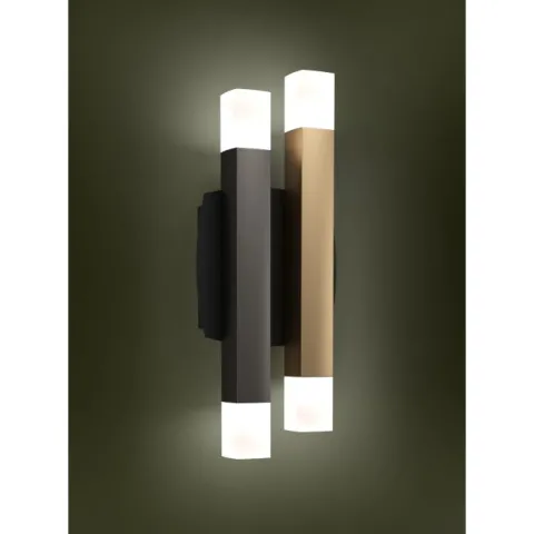 Aplique de Parede LED com Colunas Douradas e Castanho Escuro ESTANTERIOS EGLO 390223