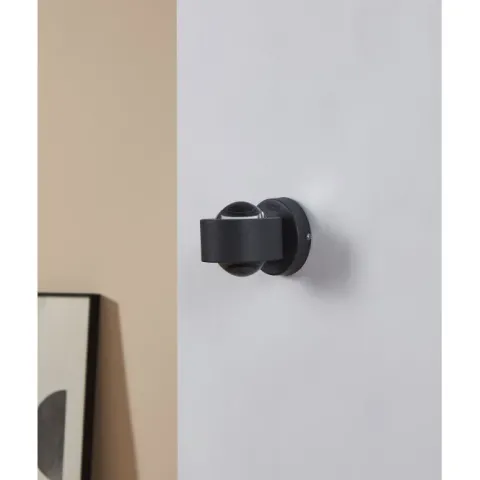 Aplique de Parede LED com Corpo Redondo em Alumínio Antracite ONO 2 EGLO 96049