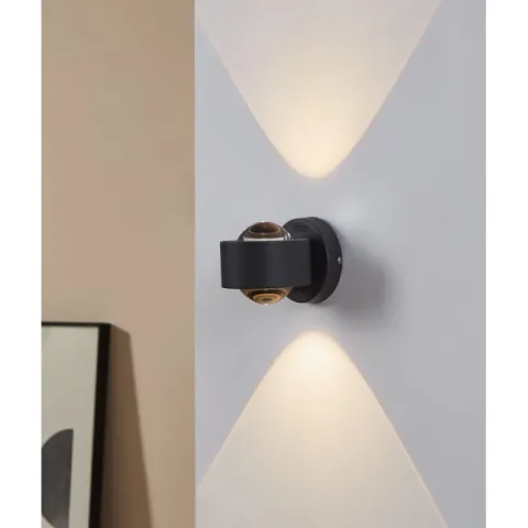Aplique de Parede LED com Corpo Redondo em Alumínio Antracite ONO 2 EGLO 96049