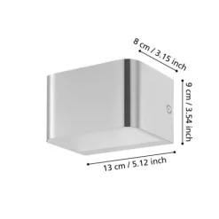 Aplique de Parede LED com Corpo Cubo Níquel Mate SANIA 4 EGLO 98424