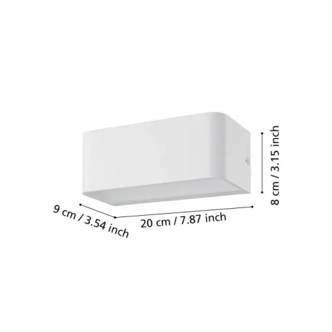 Aplique de Parede LED com Corpo Cubo em Alumínio Branco SANIA 4 EGLO 98422