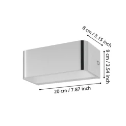 Aplique de Parede LED com Corpo Cubo Níquel Mate SANIA 4 EGLO 98425