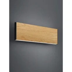 Aplique de Parede LED com Corpo em Carvalho e Alumínio Preto CLIMENE EGLO 390127
