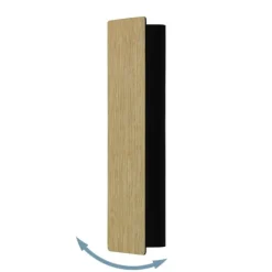 Aplique de Parede LED com Madeira e Aço Preto ZUBIALDE EGLO 901741
