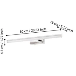 Aplique de Parede LED com Painel Branco e Metal Cromado VADUMI EGLO 97082