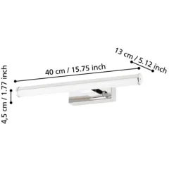 Aplique de Parede LED com Painel Branco e Metal Cromado VADUMI EGLO 97081