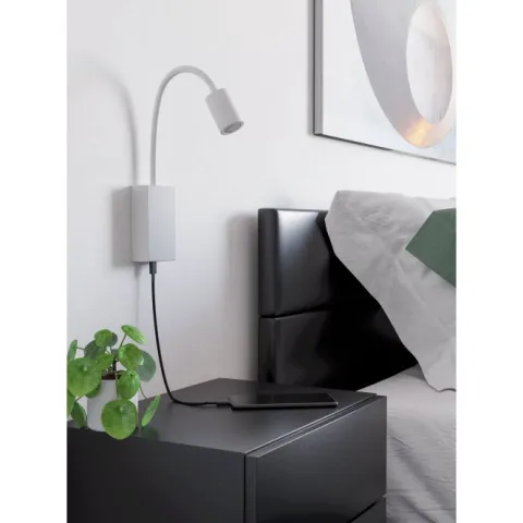 Aplique de Parede LED com Pescoço Ajustável e Porta USB TAZZOLI EGLO 96566