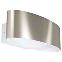 Aplique de Parede LED Curvo em Metal Níquel Mate MACCACARI EGLO 98543