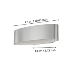 Aplique de Parede LED Curvo em Metal Níquel Mate MACCACARI EGLO 98543