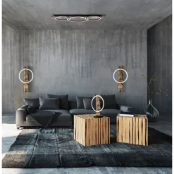 Aplique de Parede LED em Madeira Mosqueada e Metal Preto BOYAL EGLO 99353