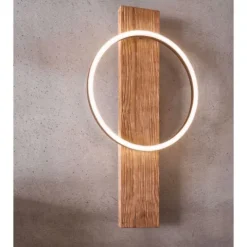 Aplique de Parede LED em Madeira Mosqueada e Metal Preto BOYAL EGLO 99353