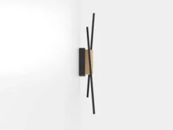 Aplique de Parede LED em Metal Preto e Madeira Natural PANAGRIA EGLO 900491