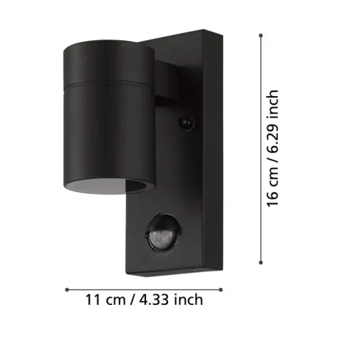 Aplique de Parede LED Exterior com Sensor de Movimento RIGA 5 EGLO 99571