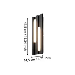 Aplique de Parede LED Exterior Preto FANDINA EGLO 900118