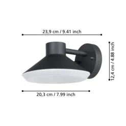 Aplique de Parede LED Exterior Preto e Branco NINNARELLA EGLO 900688