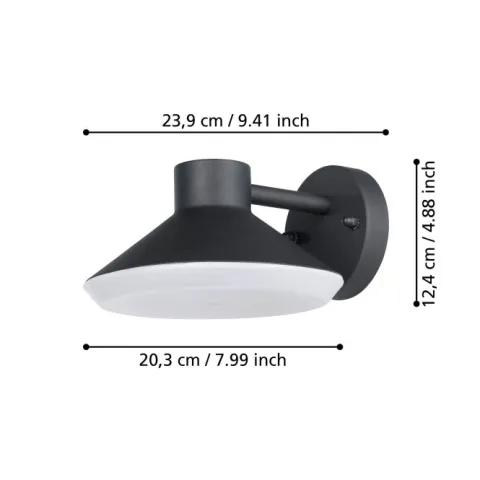 Aplique de Parede LED Exterior Preto e Branco NINNARELLA EGLO 900688