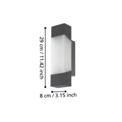 Aplique de Parede LED Exterior Antracite GORZANO EGLO 97222