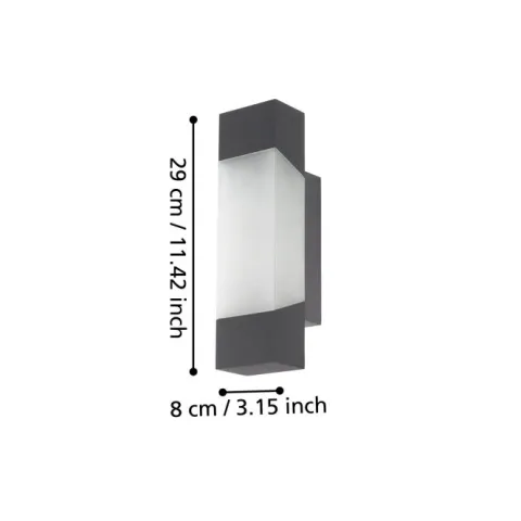 Aplique de Parede LED Exterior Antracite GORZANO EGLO 97222