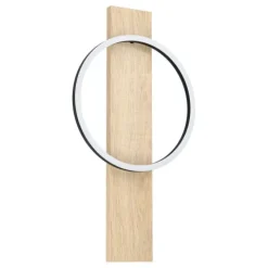 Aplique de Parede LED Preto com Detalhe em Carvalho BOYAL EGLO 901715